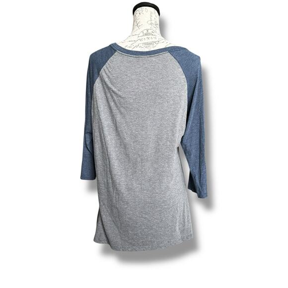 Chicago Cubs Women’s World Series Champs 2016 Ringer T-shirt Gray Blue XL - Picture 2 of 5